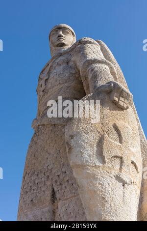 Sculpture de Diego Rodriguez, (fils d'El Cid campeador) dans la ville de Burgos, Espagne Banque D'Images