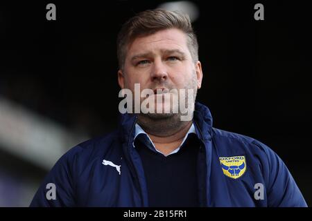 Directeur d'Oxford United, Karl Robinson - Ipswich Town / Oxford United, Sky Bet League One, Portman Road, Ipswich, Royaume-Uni - 22 février 2020 Usage éditorial Seulement - les restrictions DataCo s'appliquent Banque D'Images