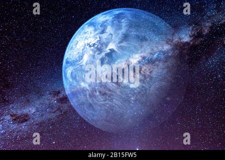 Rendu en relief exoplanet galaxie Banque D'Images