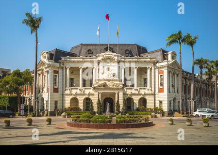 vue sur la façade de l'ancien hôtel de ville de taichung à taiwan Banque D'Images