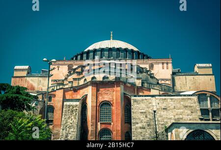 Sainte-Sophie À Istanbul, Turquie. La basilique Sainte-Sophie est le plus grand monument de la culture byzantine. Banque D'Images