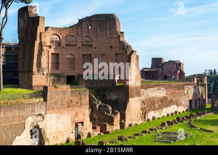 Le stade de Domitian sur le mont Palatin à Rome, Italie Banque D'Images