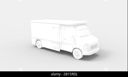 rendu tridimensionnel d'un modèle généré par ordinateur d'un camion de transport d'argent Banque D'Images