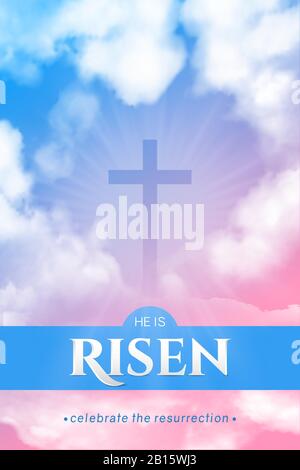 Conception religieuse chrétienne pour la célébration de Pâques. Illustration de Vecteur