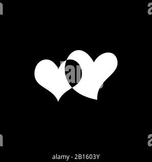 Icône en forme de coeur romantique non peinte isolée sur l'arrière-plan. Symbole d'amour. Joyeuses fêtes de Saint Valentin et des éléments de design de mariage. Illustration simple des éléments vectoriels Illustration de Vecteur
