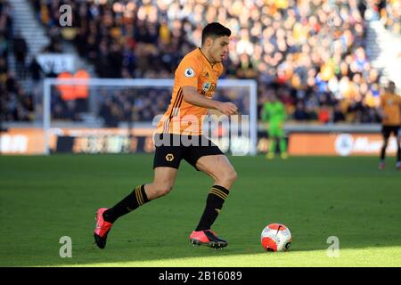 Wolverhampton, Royaume-Uni. 23 février 2020. Raul Jimenez de Wolverhampton Wanderers en action. Premier match de ligue, Wolverhampton Wanderers / Norwich City au Molineux Stadium à Wolverhampton le dimanche 23 février 2020. Cette image ne peut être utilisée qu'à des fins éditoriales. Utilisation éditoriale uniquement, licence requise pour une utilisation commerciale. Aucune utilisation dans les Paris, les jeux ou une seule édition de club/ligue/joueur. Pic par Steffan Bowen/Andrew Orchard sports photographie/Alay Live news crédit: Andrew Orchard sports photographie/Alay Live News Banque D'Images