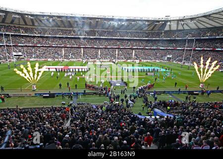 Londres, Royaume-Uni. 23 février 2020. Une vue générale pendant la Guinness Six nations entre l'Angleterre et l'Irlande au stade de Twickenham, Londres, Angleterre le 23 février 2020 crédit: Action Foto Sport/Alay Live News Banque D'Images