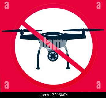 Signez AUCUNE ZONE DE VOL avec une image d'un droning ditragé. Banque D'Images