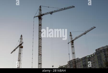 Construction d'un immeuble d'habitation à Moscou Banque D'Images