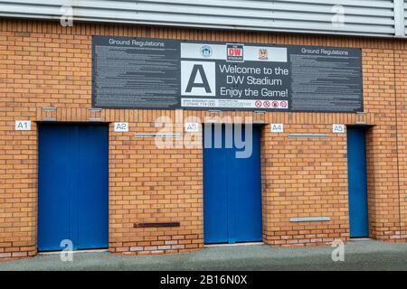 Entrées de tourniquet au stade DW de Wigan Lancashire juillet 2019 Banque D'Images