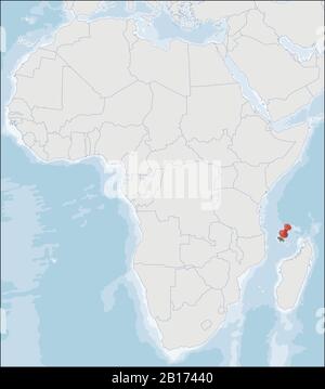 Union des Comores emplacement sur la carte de l'Afrique Illustration de Vecteur