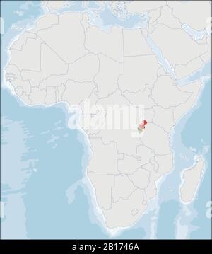 République du Burundi emplacement sur la carte de l'Afrique Illustration de Vecteur