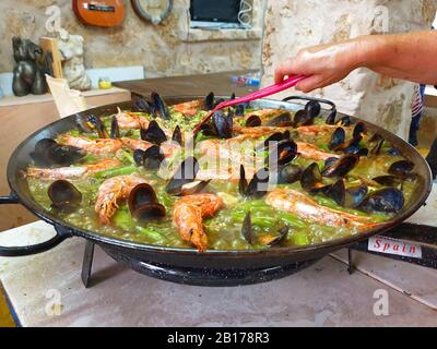 Paella typique, Espagne, Iles Baléares, Majorque Banque D'Images