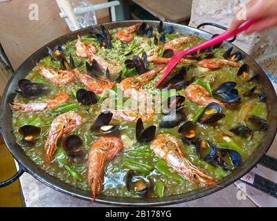 Paella typique, Espagne, Iles Baléares, Majorque Banque D'Images