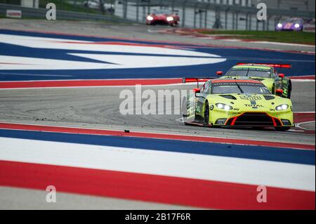 Austin, Texas, États-Unis. 23 février 2020. Aston MARTIN COURSE Marco Sorensen (pilote 1), Nicki Thiim (pilote 2), avec LMGTE Pro #95 course Aston Martin Vantage AMR à Lone Star le Mans - 6 Heures de circuit des Amériques à Austin, Texas. Mario Cantu/Csm/Alay Live News Banque D'Images