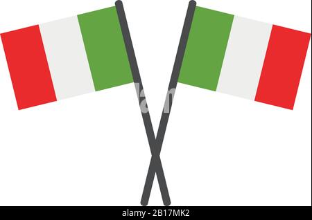 Drapeau italien illustré dans vecteur sur fond blanc Illustration de Vecteur