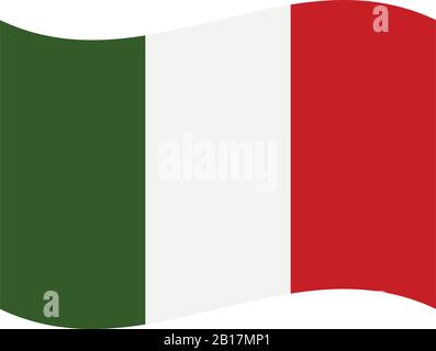 Drapeau italien illustré dans vecteur sur fond blanc Illustration de Vecteur