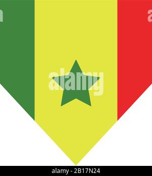 Drapeau du Sénégal illustré dans vecteur sur fond blanc Illustration de Vecteur