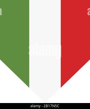 Drapeau italien illustré dans vecteur sur fond blanc Illustration de Vecteur