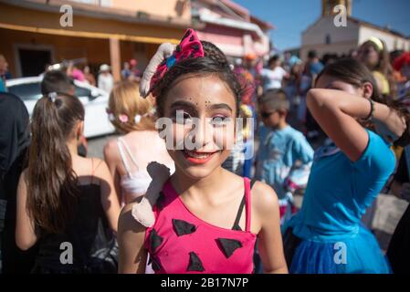 Alto Tà-O Diego, Veracruz, México. 23 février 2020. Dans la communauté Alto TÃ o Diego, les femmes inaugurent leur carnaval Afro-descendant. Dans cette ville, les travailleurs africains ont habité le carnaval il y a plus de 300 ans. Aujourd'hui, le défilé inaugural est fait par des femmes vêtues de costumes et de masques de taureaux. Crédit: Hector Adolfo Quintanar Perez/Zuma Wire/Alay Live News Banque D'Images