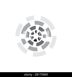 cercle géométrique rotation cible symbole de dessin vecteur de logo Illustration de Vecteur