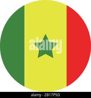 Drapeau du Sénégal illustré dans vecteur sur fond blanc Illustration de Vecteur