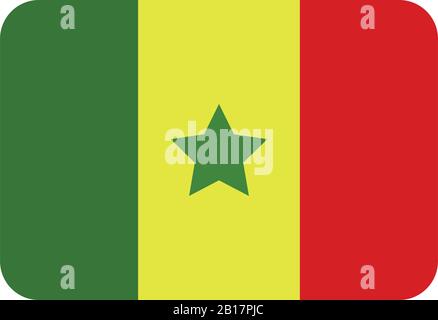 Drapeau du Sénégal illustré dans vecteur sur fond blanc Illustration de Vecteur