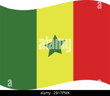 Drapeau du Sénégal illustré dans vecteur sur fond blanc Illustration de Vecteur