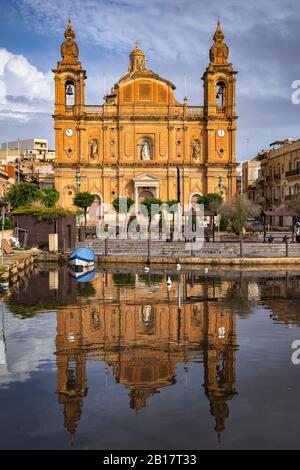 Malte, Msida, façade de l'église Saint Joseph Banque D'Images