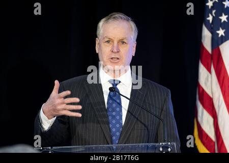 Washington, DC, États-Unis. 21 février 2020. 21 février 2020 - Kennett Square, PA, États-Unis: Ancien gouverneur de Pennsylvanie MARK SCHWEIKER (R) s'adressant à un événement en Pennsylvanie du crédit de la Coalition mondiale du leadership des États-Unis: Michael Brochstein/ZUMA Wire/Alay Live News Banque D'Images