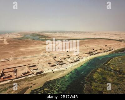 Mauritanie, Nouadhibou, vue aérienne du littoral Banque D'Images