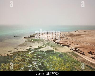 Mauritanie, Nouadhibou, vue aérienne du littoral Banque D'Images