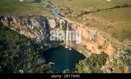 Afrique du Sud, Mpumalanga, vue aérienne des chutes Mac-Mac Banque D'Images