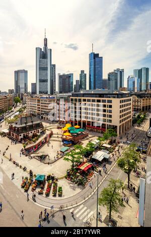 Allemagne, Hesse, Francfort, vue sur la place Hauptwache Banque D'Images