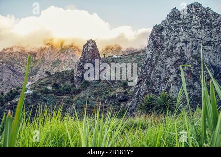 Espagne, la Gomera, Hermigua, Roques de San Pedro Banque D'Images