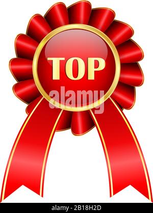 Badge Red Award. Panneau supérieur Illustration de Vecteur