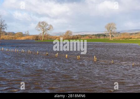 Rivière inondée Ure à Wensleydale, dans le Yorkshire du Nord Banque D'Images