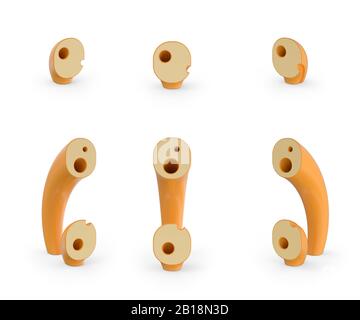 Symbole point et virgule. Alphabet et police au fromage. Ensemble de ...