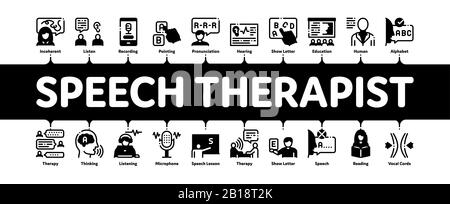 Vecteur De Bannière Infographique Minimale Pour Orthophoniste Illustration de Vecteur