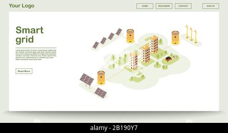 Modèle vectoriel de page Web ECO POWER Illustration de Vecteur