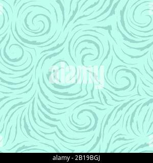 Modèle turquoise vectoriel transparent de lignes lisses avec bords déchirés sous forme de cercles et de spirales. Texture pour les tissus de finition ou le papier d'emballage Illustration de Vecteur