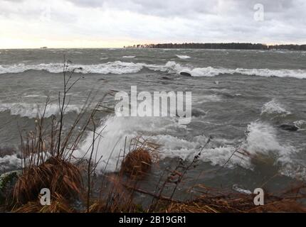 Vendredi, la tempête Helga s'est abattue en pleine force. Photo Jeppe Gustafsson Banque D'Images