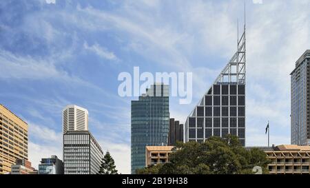 Vue Depuis Le Domaine. Soixante Martin Place, Sydney, Australie. Architecte: Hassell, 2019. Banque D'Images