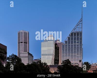 Vue Depuis Le Domaine. Soixante Martin Place, Sydney, Australie. Architecte: Hassell, 2019. Banque D'Images