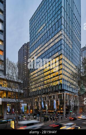 Vue Depuis La Rue Macquarie. Soixante Martin Place, Sydney, Australie. Architecte: Hassell, 2019. Banque D'Images