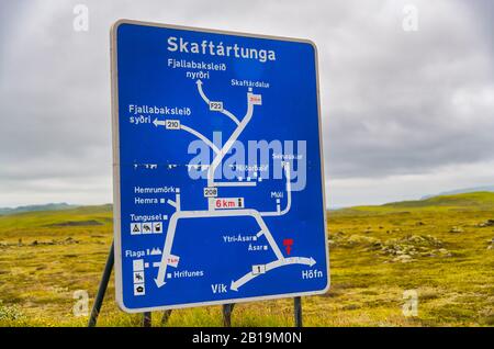 Itinéraire le long de la route 1, Islande. Périphérique en été. Concept de vacances et de voyage. Banque D'Images
