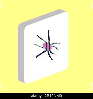 Icône de vecteur simple Spider. Modèle de conception de symbole d'illustration pour l'élément d'interface utilisateur Web mobile. Pictogramme isométrique couleur parfaite sur carré blanc tridimensionnel. Araignée Illustration de Vecteur