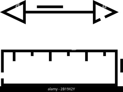 Icône de ligne de dimensionnement, signe concept, illustration vectorielle de contour, symbole linéaire. Illustration de Vecteur