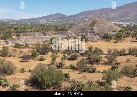 Les pyramides de Teotihuacan au Mexique. Banque D'Images