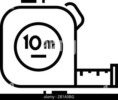 Icône de ligne d'outils de cote, signe de concept, illustration vectorielle de contour, symbole linéaire. Illustration de Vecteur